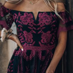 Southern Alternative Canyon Lace Romper Dress (Black)