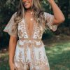 Southern Alternative Farrah Lace Romper (White) Clothing