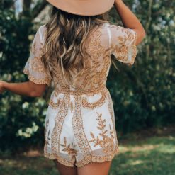 Southern Alternative Farrah Lace Romper (White) Clothing