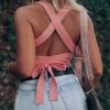 Southern Alternative Heartbreaker Knit Crop Top (Rose) Clothing