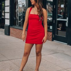 Southern Alternative Play Date Cross Knit Mini Dress (Red) 5 Southern Alternative Play Date Cross Knit Mini Dress (Red)