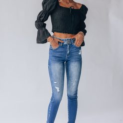 Southern Alternative Drew Frayed Denim Jeans 3 Southern Alternative Drew Frayed Denim Jeans