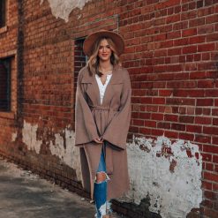 Southern Alternative Effortless Knitted Trench Coat (Latte) Jackets