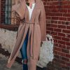 Southern Alternative Effortless Knitted Trench Coat (Latte) Jackets