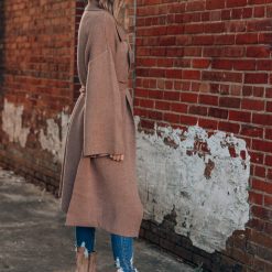Southern Alternative Effortless Knitted Trench Coat (Latte) Jackets
