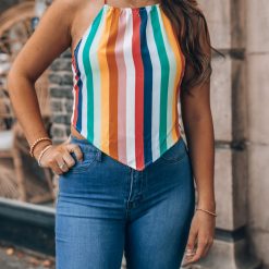 Southern Alternative Somewhere Over The Rainbow Scarf Top