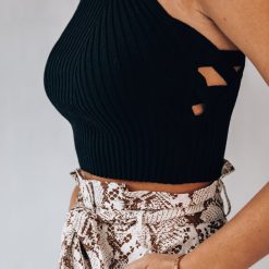 Southern Alternative Wilmington Knit Crop Top (Black)