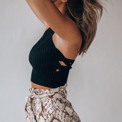 Southern Alternative Wilmington Knit Crop Top (Black)