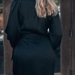 Southern Alternative Clothing Leaving Tonight Satin Mini Dress (Black) 2 Southern Alternative Clothing Leaving Tonight Satin Mini Dress (Black)