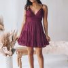 Southern Alternative Bren Lace Mini Dress (Wine) Dresses