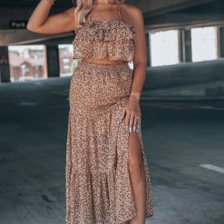 Southern Alternative Clothing Center Stage Ruffle Skirt Set (Rust)