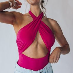 Southern Alternative Clothing Kona Halter Bodysuit (Hot Pink) 10 Southern Alternative Clothing Kona Halter Bodysuit (Hot Pink)