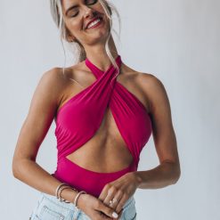 Southern Alternative Clothing Kona Halter Bodysuit (Hot Pink) 8 Southern Alternative Clothing Kona Halter Bodysuit (Hot Pink)