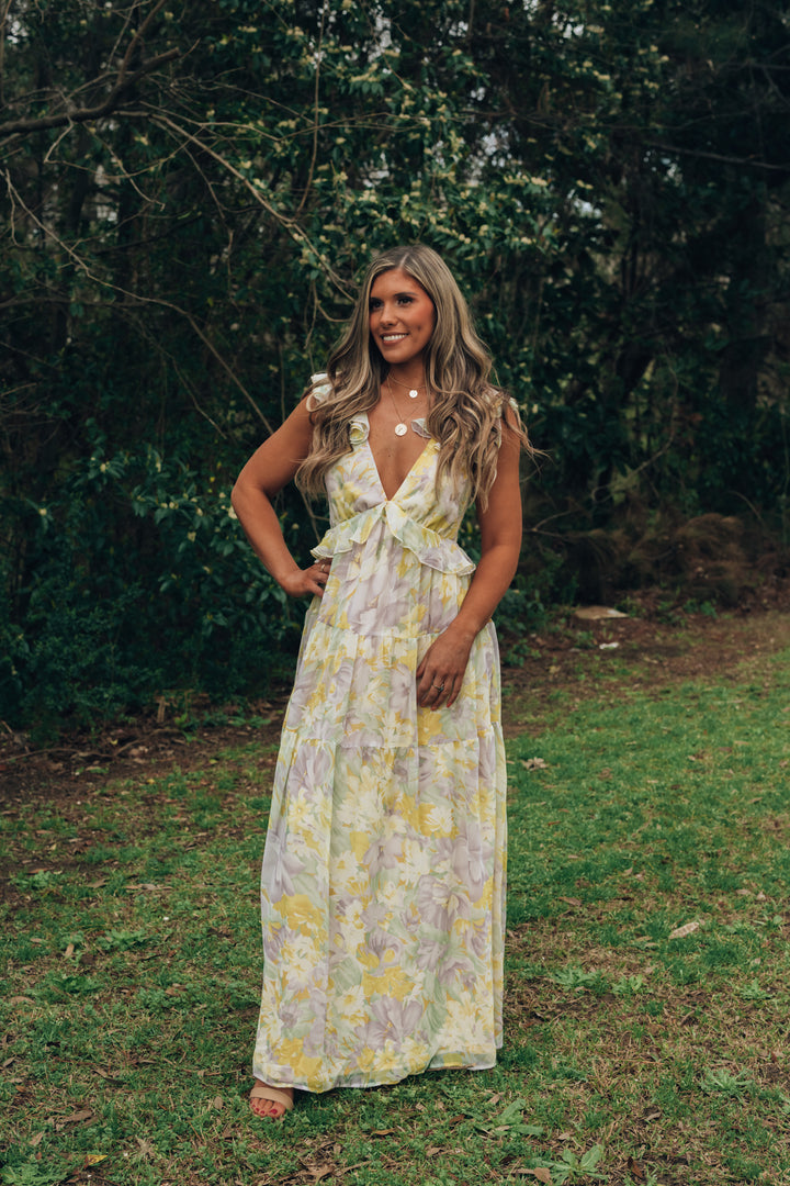 Southern Alternative Gardenia Floral Maxi Dress Dresses Southern Alternative Gardenia Floral Maxi Dress Dresses