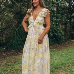 Southern Alternative Gardenia Floral Maxi Dress Dresses