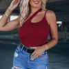 Southern Alternative Josie One Shoulder Bodysuit (Ruby)