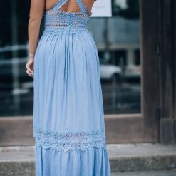 Southern Alternative Endless Love Lace Cutout Maxi Dress (Denim) Clothing 2 Southern Alternative Endless Love Lace Cutout Maxi Dress (Denim) Clothing