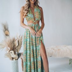 Southern Alternative Virgin Islands Maxi Dress (Green) Dresses