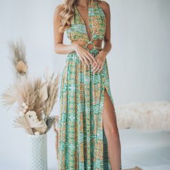 Southern Alternative Virgin Islands Maxi Dress (Green) Dresses