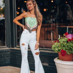 Southern Alternative Anya Satin Scarf Top (Green)