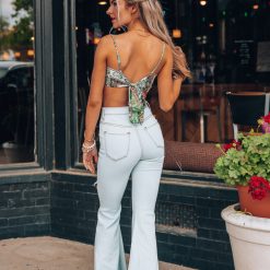 Southern Alternative Anya Satin Scarf Top (Green)