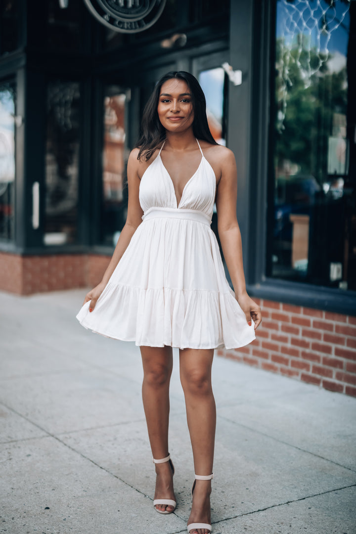 Southern Alternative Dresses Ryan Halter Mini Dress (Oatmeal) Southern Alternative Dresses Ryan Halter Mini Dress (Oatmeal)