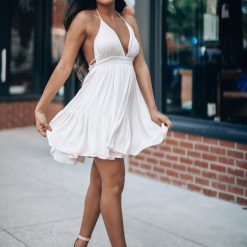 Southern Alternative Dresses Ryan Halter Mini Dress (Oatmeal) 3 Southern Alternative Dresses Ryan Halter Mini Dress (Oatmeal)