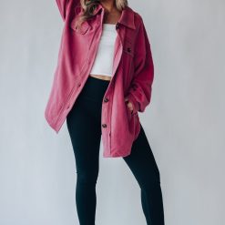 Southern Alternative Vanessa Fleece Button Up Jacket (Berry) 8 Southern Alternative Vanessa Fleece Button Up Jacket (Berry)