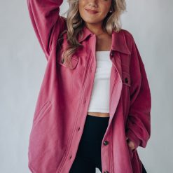 Southern Alternative Vanessa Fleece Button Up Jacket (Berry) 9 Southern Alternative Vanessa Fleece Button Up Jacket (Berry)