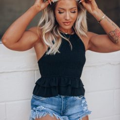 Southern Alternative Elyssa Smocked Halter Top Clothing