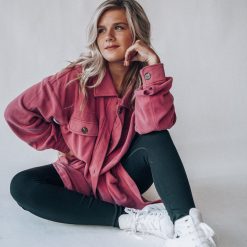 Southern Alternative Vanessa Fleece Button Up Jacket (Berry) 14 Southern Alternative Vanessa Fleece Button Up Jacket (Berry)