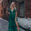 Southern Alternative Wildflower Lace Romper Dress (Forest Green) Dresses