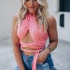 Southern Alternative Happy Hour Wrap Top (Rose) Clothing