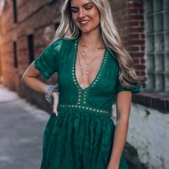 Southern Alternative Wildflower Lace Romper Dress (Forest Green) Dresses 2 Southern Alternative Wildflower Lace Romper Dress (Forest Green) Dresses