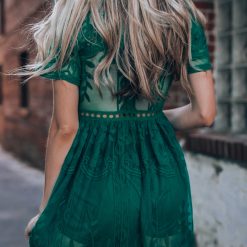 Southern Alternative Wildflower Lace Romper Dress (Forest Green) Dresses 4 Southern Alternative Wildflower Lace Romper Dress (Forest Green) Dresses