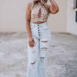 Southern Alternative Stay Awhile Wide Leg Distressed Jeans (Light Wash) 2 Southern Alternative Stay Awhile Wide Leg Distressed Jeans (Light Wash)