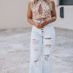 Southern Alternative Stay Awhile Wide Leg Distressed Jeans (Light Wash) 4 Southern Alternative Stay Awhile Wide Leg Distressed Jeans (Light Wash)