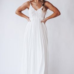 Southern Alternative Dresses Byron Bay Lace Maxi Dress (Ivory)