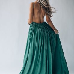 Southern Alternative Dresses Byron Bay Lace Maxi Dress (Emerald)