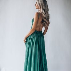 Southern Alternative Dresses Byron Bay Lace Maxi Dress (Emerald)