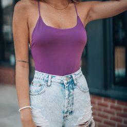 Southern Alternative Bodysuits Vibes Strappy Bodysuit (Plum) 3 Southern Alternative Bodysuits Vibes Strappy Bodysuit (Plum)