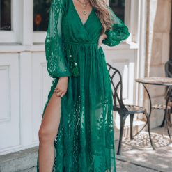 Southern Alternative Layla Lace Maxi Dress (Forest) Dresses