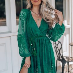 Southern Alternative Layla Lace Maxi Dress (Forest) Dresses