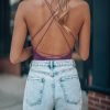 Southern Alternative Bodysuits Vibes Strappy Bodysuit (Plum)