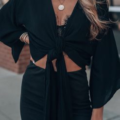 Southern Alternative Go With The Flow Wrap Top (Black) Blouses + Tops 4 Southern Alternative Go With The Flow Wrap Top (Black) Blouses + Tops