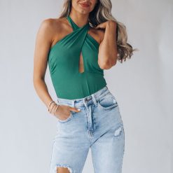 Southern Alternative Allure Halter Bodysuit (Forest)