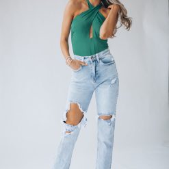 Southern Alternative Allure Halter Bodysuit (Forest)