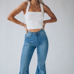 Southern Alternative Heartbreaker Knit Crop Top (Ivory)