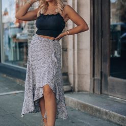 Southern Alternative Worlds Apart Smocked Crop Top (Black)