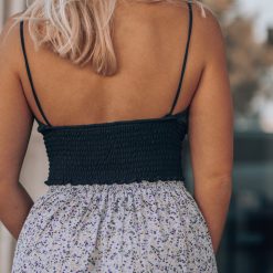 Southern Alternative Worlds Apart Smocked Crop Top (Black)